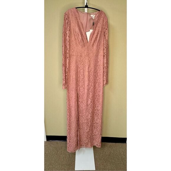 ZAC Zac Posen NWT Long Sleeve Lace Gown in Pink Size 10 - Picture 4 of 10